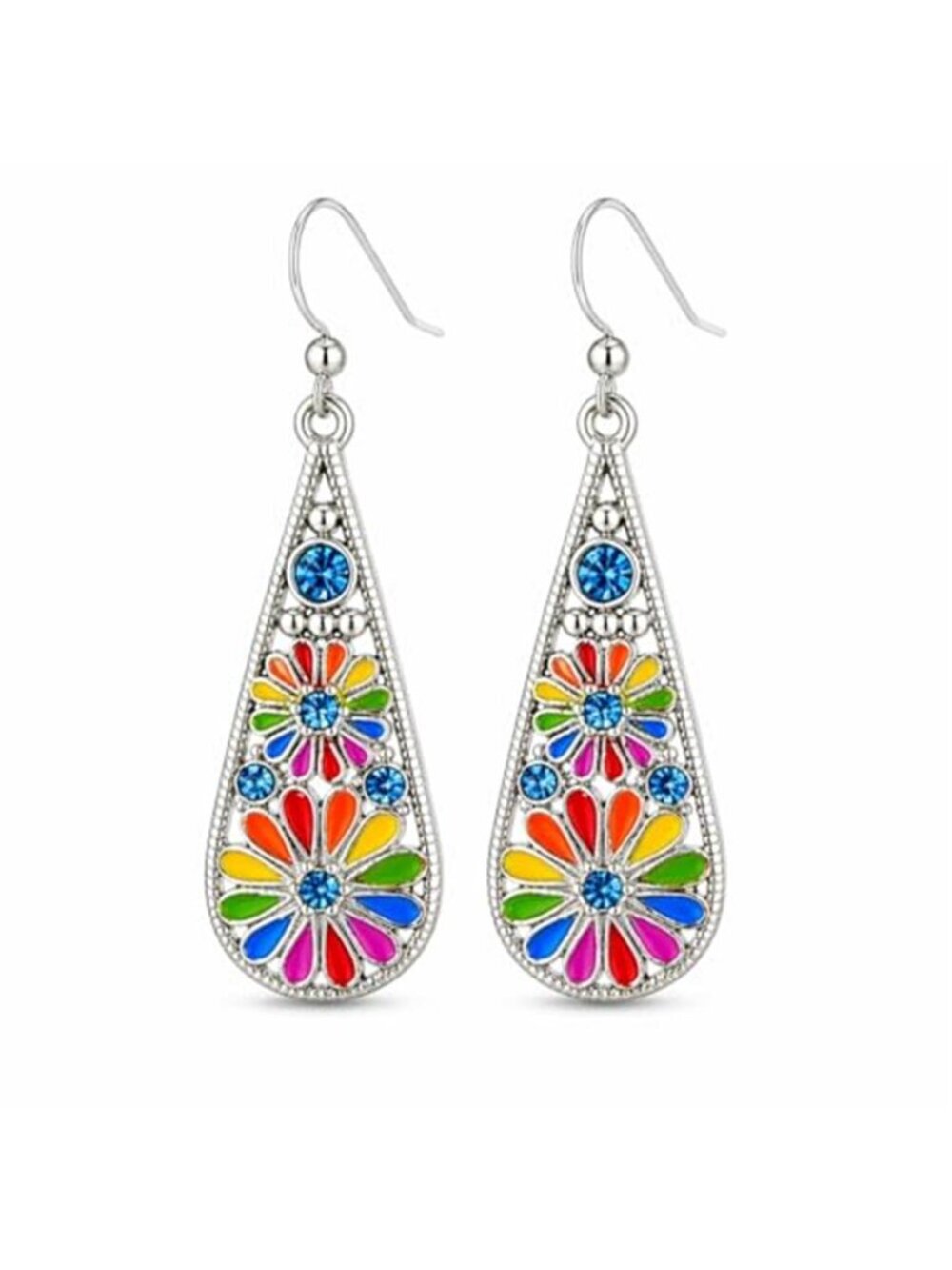 Bohemian Crystal Teardrop Dangle Earrings